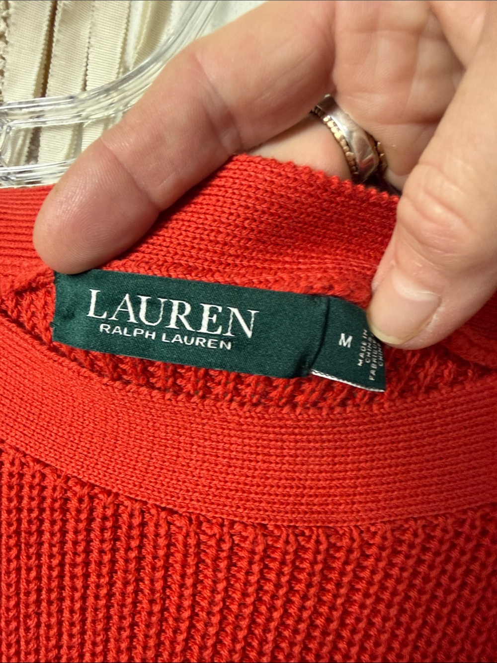 Laren Ralph Lauren Rusty Red Lace Up Sleeve Boatneck Sweater M - Picture 8 of 11